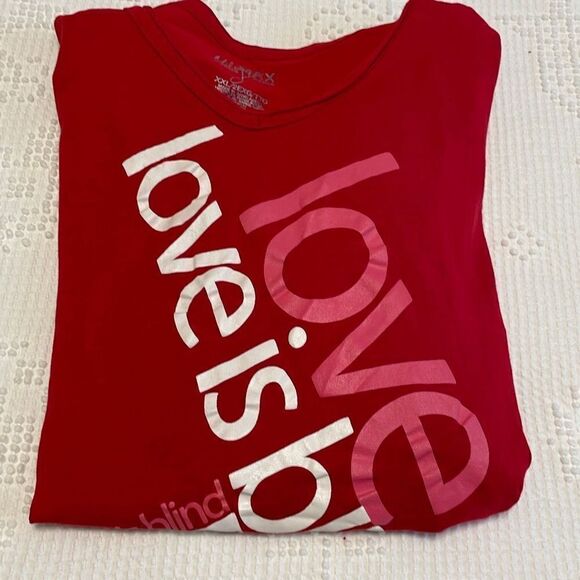 Red Lace Bell Sleeve VNeck Love is Blind Tee, XXL. Just in time for PRIDE Month! - Picture 8 of 8
